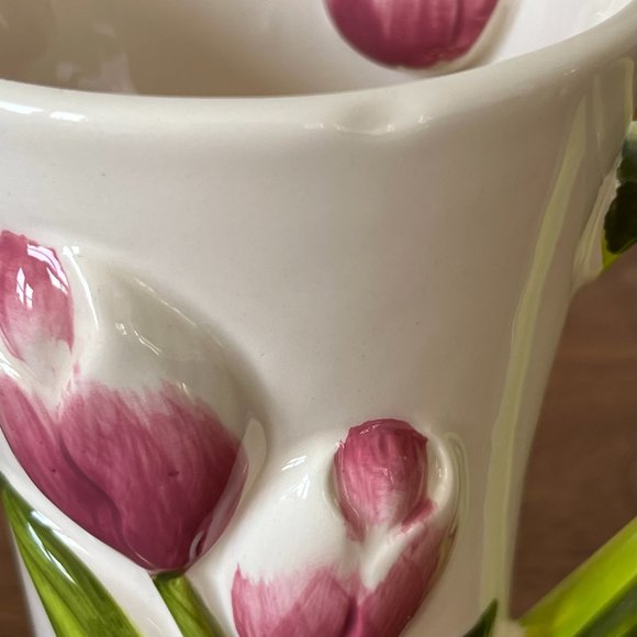 Pivera Vintage Tulip Mug "Holland" | Pink Flowers 3D Dutch Hand-Painted Easter - Picture 15 of 15